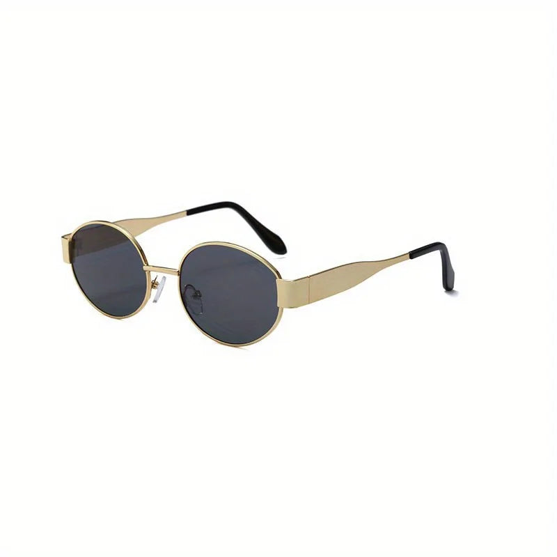 Rebellious Gal Rhinestone Oval Sunglasses