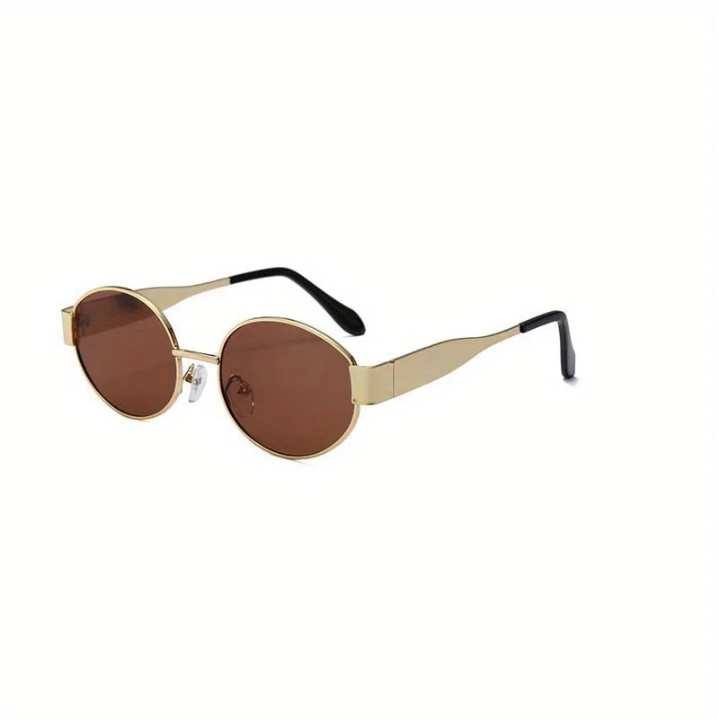 Rebellious Gal Rhinestone Oval Sunglasses