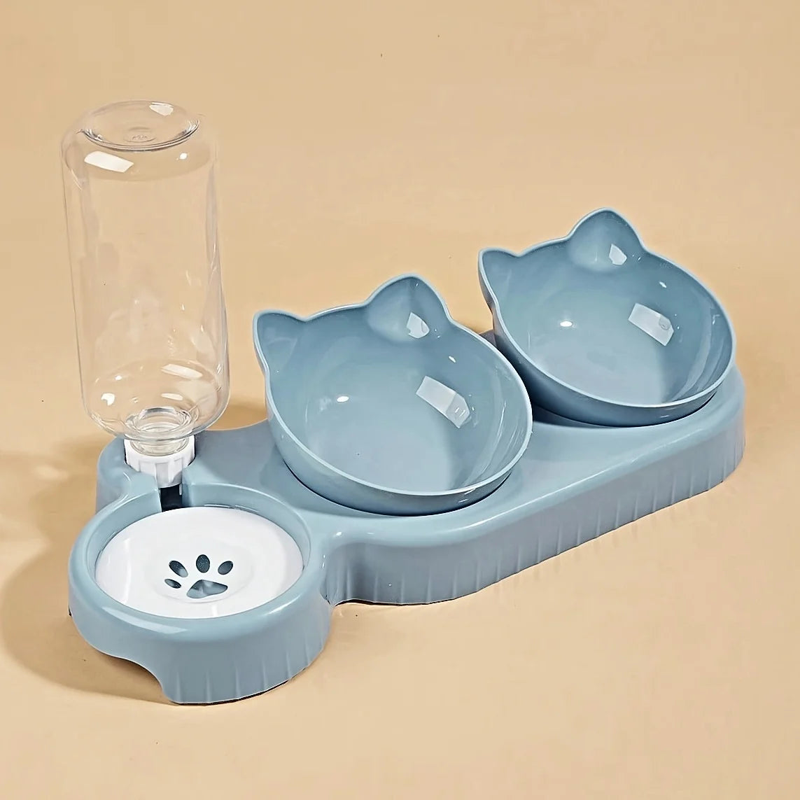 Pet Bowls With Water Feeder, 3 In 1 Water Bottle For Neck Protection