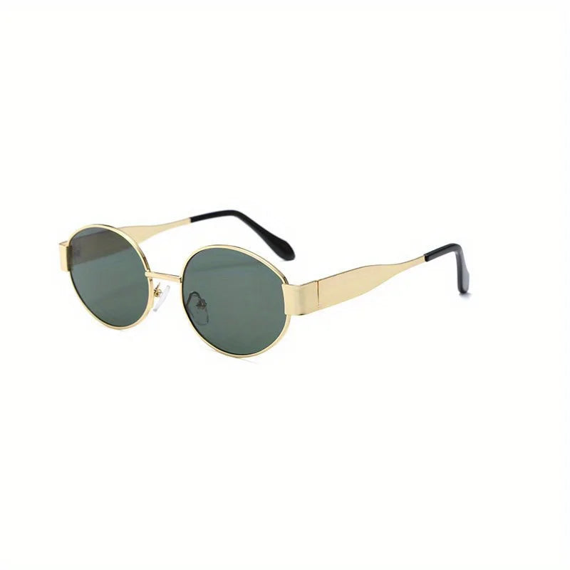 Rebellious Gal Rhinestone Oval Sunglasses