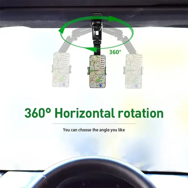 Sun Visor Phone Holder Black 360 Rotating Navigation Mount