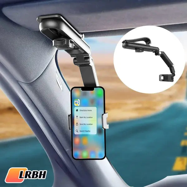 Sun Visor Phone Holder Black 360 Rotating Navigation Mount